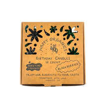 Load image into Gallery viewer, Box of birthday candles shaped like blackberries