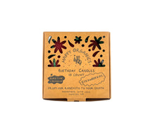 Load image into Gallery viewer, Front of box of birthday candles shaped like strawberries by Happy Organics
